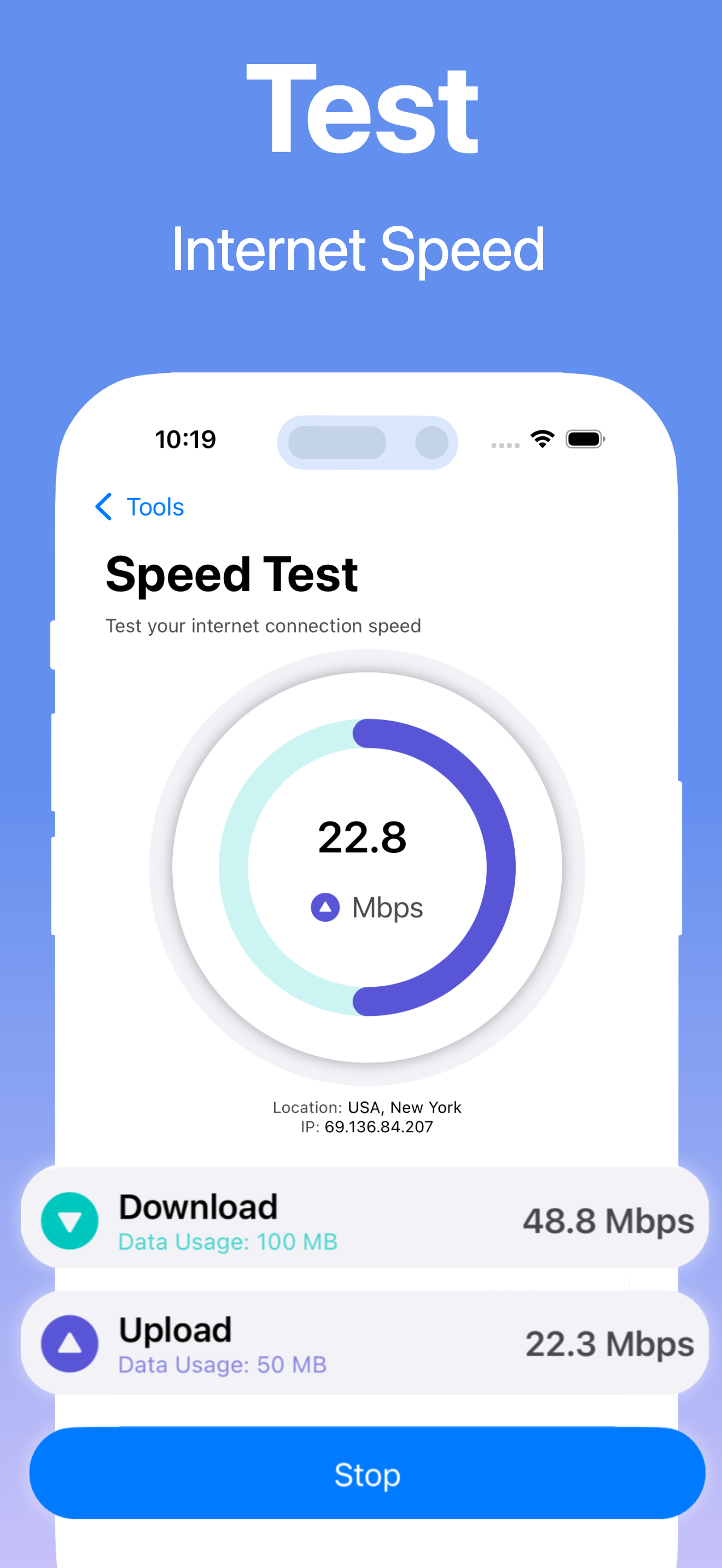Speed Test View Screenshot